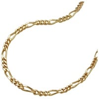 Schmuck Krone Goldkette Kette 1,4mm Figarokette aus 14Kt 585 Gold 45cm, Gold 585 goldfarben