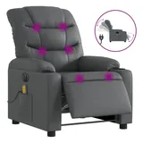vidaXL Massagesessel Elektrisch Grau Kunstleder
