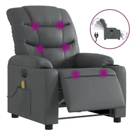 vidaXL Massagesessel Elektrisch Grau Kunstleder
