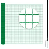 Woltu Geflügelnetz, mobiler Zaun 15x1,2 m Hundezaun Gartenzaun Geflügelnetz Campingzaun mit 9 Pfählen Windenseilen Erdnägeln Kabelbindern, Grün