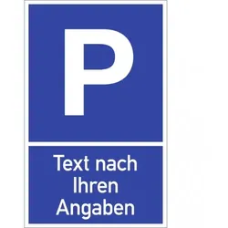 Dreifke® Parkplatzschild - Text nach Ihren Angaben, Alu, 400x650 mm