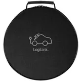 Logilink Schutztasche für Auto-Ladekabel, rund Nylon Schwarz