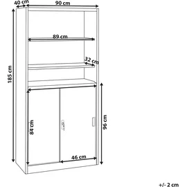 Beliani Muscovite Aktenschrank 80 x 40 x 180 weiß