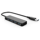 4-Buchsen USB-Hub, sehr dünn, tragbar, USB Splitter für iMac Pro, MacBook Air, Mac Mini/Pro, Surface Pro, Notebook PC, Laptop, USB-Sticks und mobile HDD