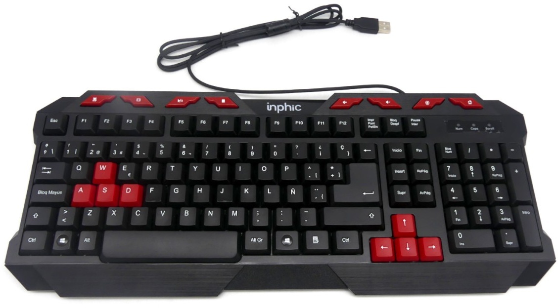 inphic V610 QWERTY Computer Tastatur USB 112 Tasten Plug&Play für Windows PC ...