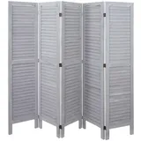 Mendler Paravent HWC-G30, Trennwand Sichtschutz Raumteiler, Shabby-Look 170x200cm ~ grau
