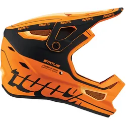 100% Status Jugend Downhill Helm, schwarz-orange, Größe M