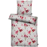 APELT Hanami Gots Floral Grau 135 x 200 cm + 80 x 80 cm