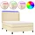 vidaXL Boxspringbett mit Matratze & LED Creme 140x200 cm Stoff