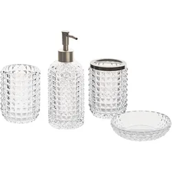 Badaccessoires Set 4-teilig TAPIA Glas Transparent