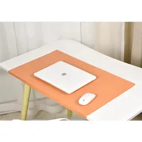 Schreibtischunterlage, 3,5 mm dick, rutschfestes Leder, großes Mauspad mit Kantenschutz, wasserdicht, hitzebeständig, Schreibunterlage, Schreibtischunterlage, 60 x 30 cm, Orange