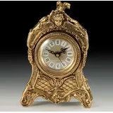 Casa Padrino Luxus Barock Tischuhr Gold 13 x H. 19 cm - Handgefertigte Bronze Uhr im Barockstil - Barock Schreibtischuhr - Barock Schreibtisch Deko... - Gold