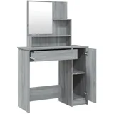 vidaXL Schminktisch mit Spiegel Grau Sonoma 86,5x35x136 cm