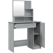 vidaXL Schminktisch mit Spiegel Grau Sonoma 86,5x35x136 cm