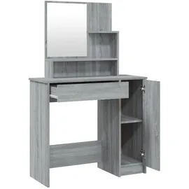 vidaXL Schminktisch mit Spiegel Grau Sonoma 86,5x35x136 cm