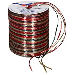 PRÄSENT Geschenkband Raffia glänzend rot/braun/grün 3,0 mm x 50,0 m