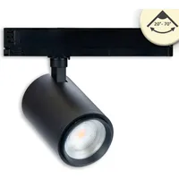 ISOLED 3-Phasen Schienen-Strahler fokussierbar, 42W, 20°-70°, schwarz matt, 3000K,