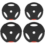 SPORTNOW Hantelscheiben 4er-Set, 2 x 2,5 kg/5kg, 15 kg, für 2,5 cm Hantelstange, Ø 25 mm Bohrung, Schwarz schwarz