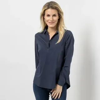DINE 'N' DANCE Bluse, langarm Blusenkragen Manschetten leger weit