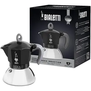 Bialetti Moka Induction 2 Tassen schwarz/silber