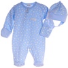 La Bortini Strampler Strampler und Mütze Baby Set Schlafanzug 44 50 56 62 68 74 80 blau 44.50