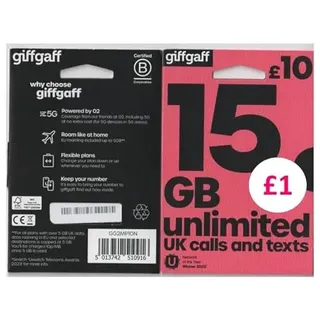 GIFFGAFF 02 4G ALL IN ONE HYBRID SIM CARD Standard/Micro/Nano with FREE £5 CREDIT For Use With IPHONE 3G, 3GS, 4, 4S, 5, 5C, 5S, 6 & 6Plus & Samsung Galaxy S1, S2, S3, S4, S5, S6 & Galaxy Notes UNLIMITED CALLS, TEXT & INTERNET - BY LH LIMITED
