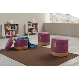 Egoitaliano "Tonder, Designhocker als Blickfang mit tollen Details, B/T 50/50cm", inkl. praktischem Stauraum als funktionale Stauraummöglichkeit lila
