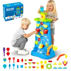 VEVOR Spieltisch 37-teilig Wassertisch Sandtisch Wasserfalltisch ab 3 Jahren