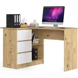 akord furniture factory AKORD B16 links Eiche Artisan Front Weiß B124 x H77 x T85 cm - Bronze/Weiß