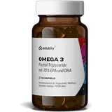 edubily nutrition® Omega-3 Fischölkapseln - 70% Omega 3-Gehalt - Kleine EPA DHA Kapseln in pharmazeutischer Qualität aus nachhaltigem Wildfang (90 Kapseln)