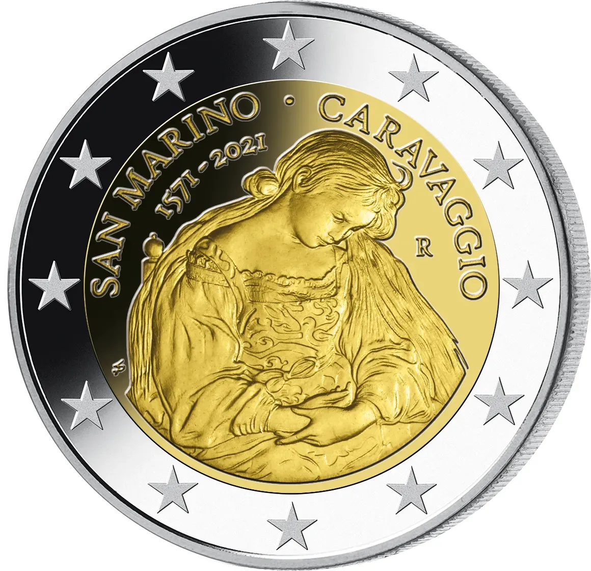 San Marino 2021: 2 Euro-Gedenkmünze "450. Geburtstag von Caravaggio"