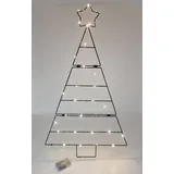 Spetebo Metall Baum zum Hängen - Schwarz - Ca. 83x48 cm - LED Weihnachtsbaum zum aufhängen