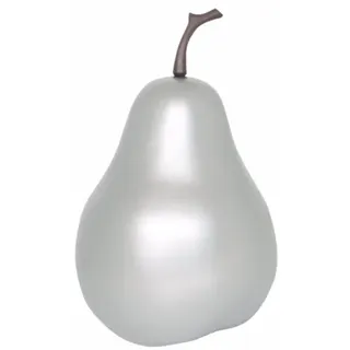 Pottery Pots Deko-Birne in Silber matt aus robustem Fiberglas, Größe XS