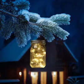 MARELIDA LED Solar Laterne Glas H: 13,0 cm 1 Stück transparent