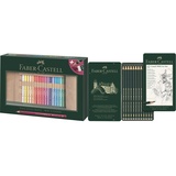 Faber-Castell 110030 - Polychromo Farbstift Polychromos, 30er Set mit Stifterolle aus Kunstleder und Zubehör, bunt & F119065 119065 - Bleistift CASTELL 9000, 12er Art Set, Inhalt: 8B - 2H