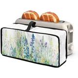 NETILGEN Staubschutz für Küchengeräte, 2 Scheiben, schmal, mit Griff, schmutzabweisend, Staubschutz, Brotmaschinen-Abdeckung für Langschlitz-Toaster, Blau / Grün