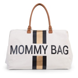 Childhome Mommy Bag  Groß Off white Stripes black/gold
