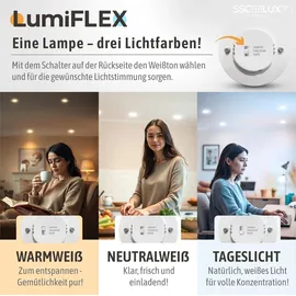 SSC-LUXon CELI-1A LED Aufputzleuchte dimmbar - 3 Lichtfarben einstellbar - runder Aufbauspot Alu schwenkbar 230V 6 Watt