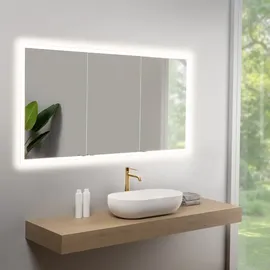 rivea Dia Spiegelschrank B: 160 cm mit 3 Türen, mit umlaufender Beleuchtung, für die Schweiz, BR0549MI+BN0480MI,