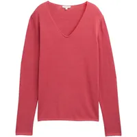 Tom Tailor Front Logo Coin Pullover Mit V-ausschnitt Berry