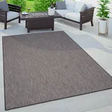 Paco Home Outdoor Teppich, Wetterfest Pflegeleicht für Garten, & Balkon 60x100 cm Anthrazit