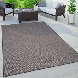 Paco Home Outdoor Teppich, Wetterfest Pflegeleicht für Garten, & Balkon 60x100 cm, Anthrazit