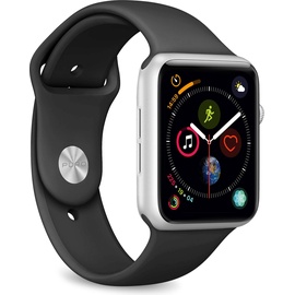 Puro Icon Apple Watch Band Schwarz Silikon