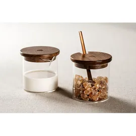LEONARDO Milch- und Zucker-Set Novo Legno 4tlg. Glas Braun