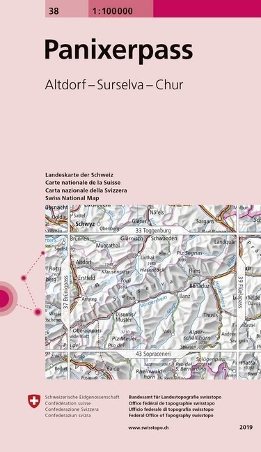 Landeskarte Der Schweiz 38 Panixerpass  Karte (im Sinne von Landkarte)