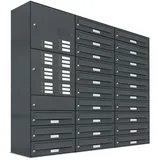 AL Briefkastensysteme 23 Fächer Premium Briefkasten Anlage RAL 7016 Anthrazit Grau, Post A4, robust, wetterfest, Artikelnummer: 132P23EA3KSP7016