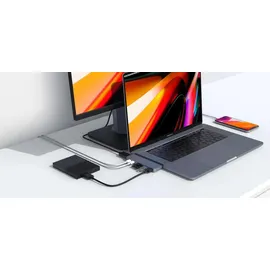 Hyper HyperDrive Duo 7-in-2 Dock für MacBook Pro/Air – Space Gray, HD28C-SILVER, grau