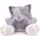 NICI Kuscheltier Katze grau 20 cm liegend GRÜN - Lila