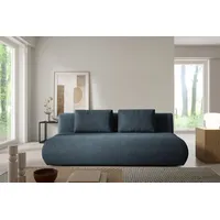 Goldstoff Sofa "DOT" Beige 2 Sitzer mit Schlaffunktion und Bettfunktion, Designer Schlafcouch 217 cm mit verstellbarer Lehne 1 Teile, Premium Couch 2-1 Sitzer modern mit Schlaffunktion blau