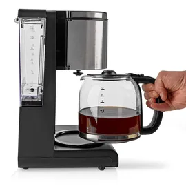 Nedis Kaffeemaschine max. Kapazität: 1.5 l Anzahl Tassen auf einmal: 12 Warmhalten Timer einschalten Filterkaffeemaschine, Schwarz